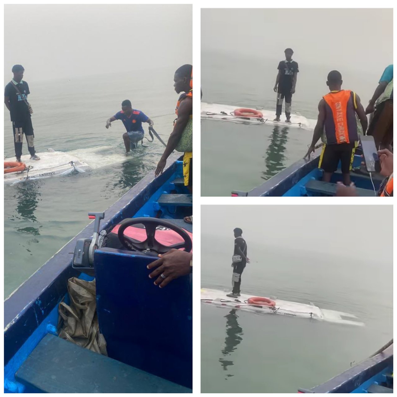 Boat capsizes in Lagos and 17 passengers saved.