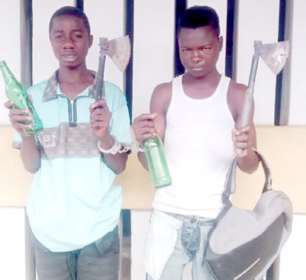 Police arrest Two teenage cultists in Lagos.