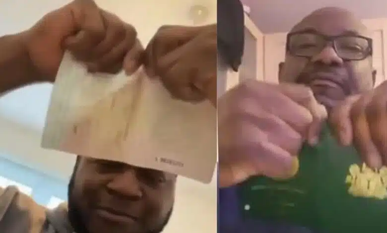 Two angry Nigerian men based abroad tear their Nigerian passport saying Nigeria has failed them.