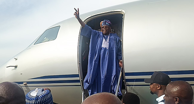 President-Elect, Tinubu returns from Europe.